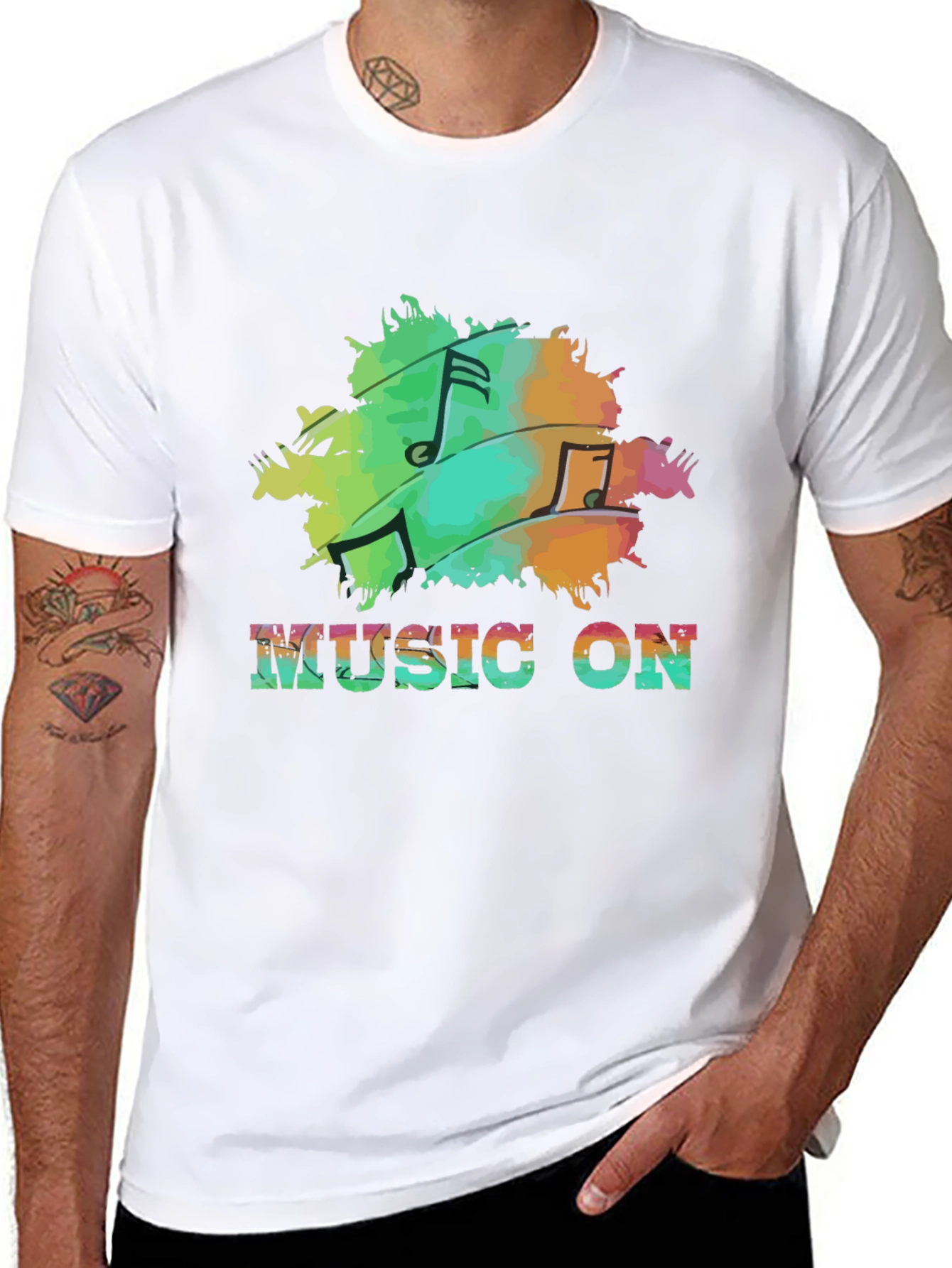 Music On Black T-Shirt