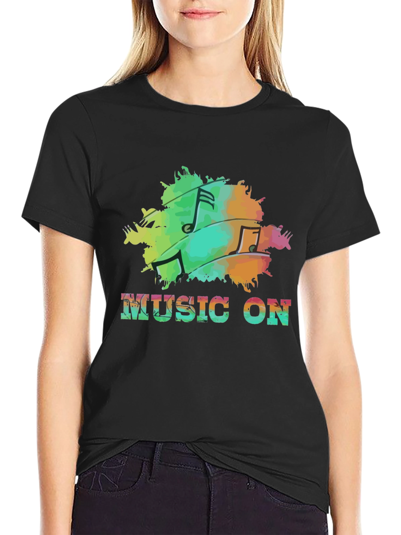 Music On Black T-Shirt