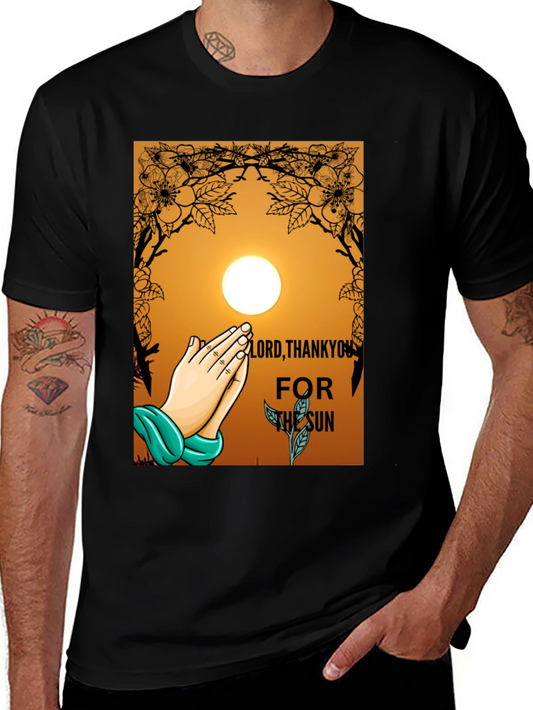 Thank You Sun Graphic Tee - Black Cotton Blend