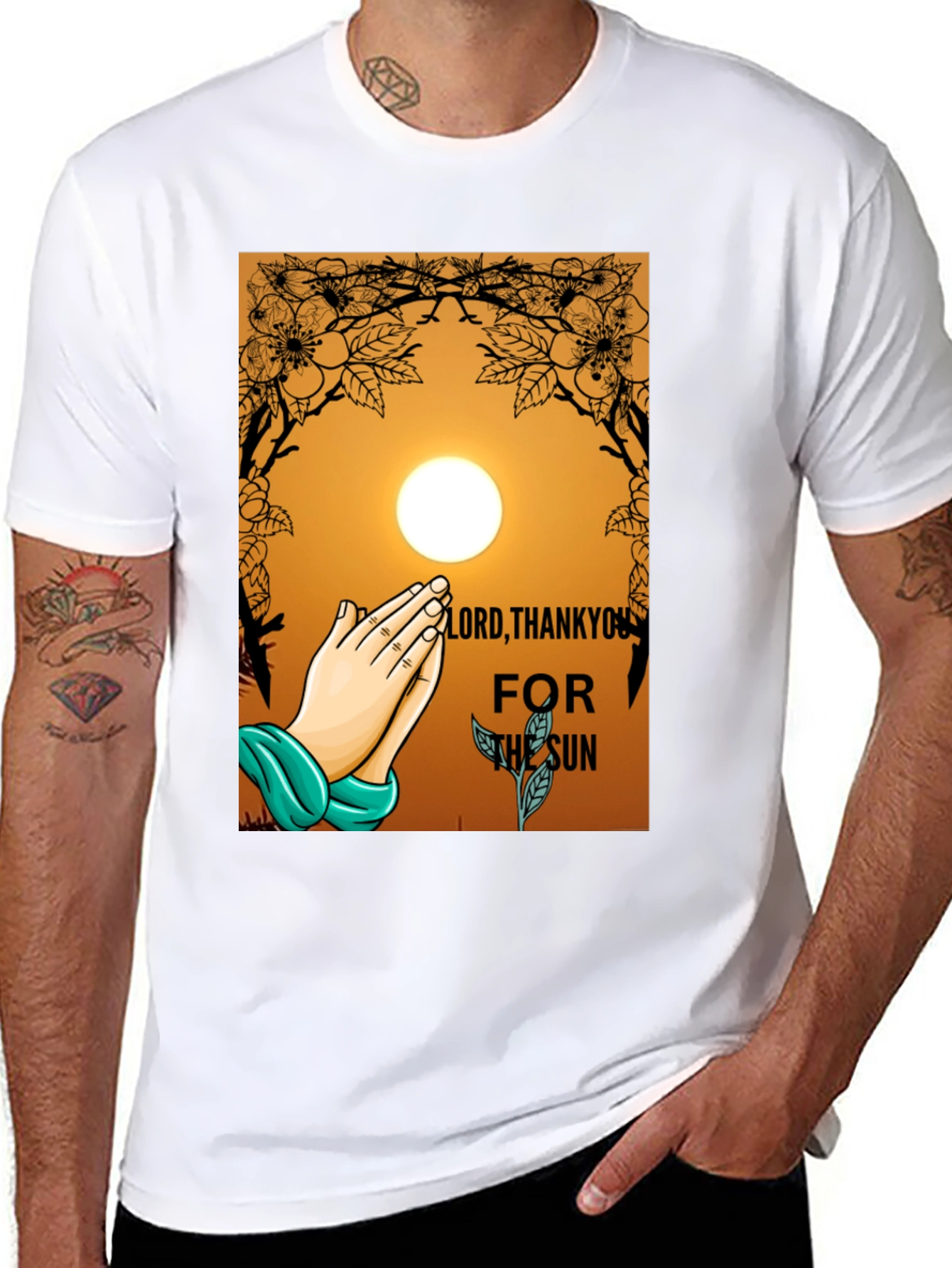Thank You Sun Graphic Tee - Black Cotton Blend