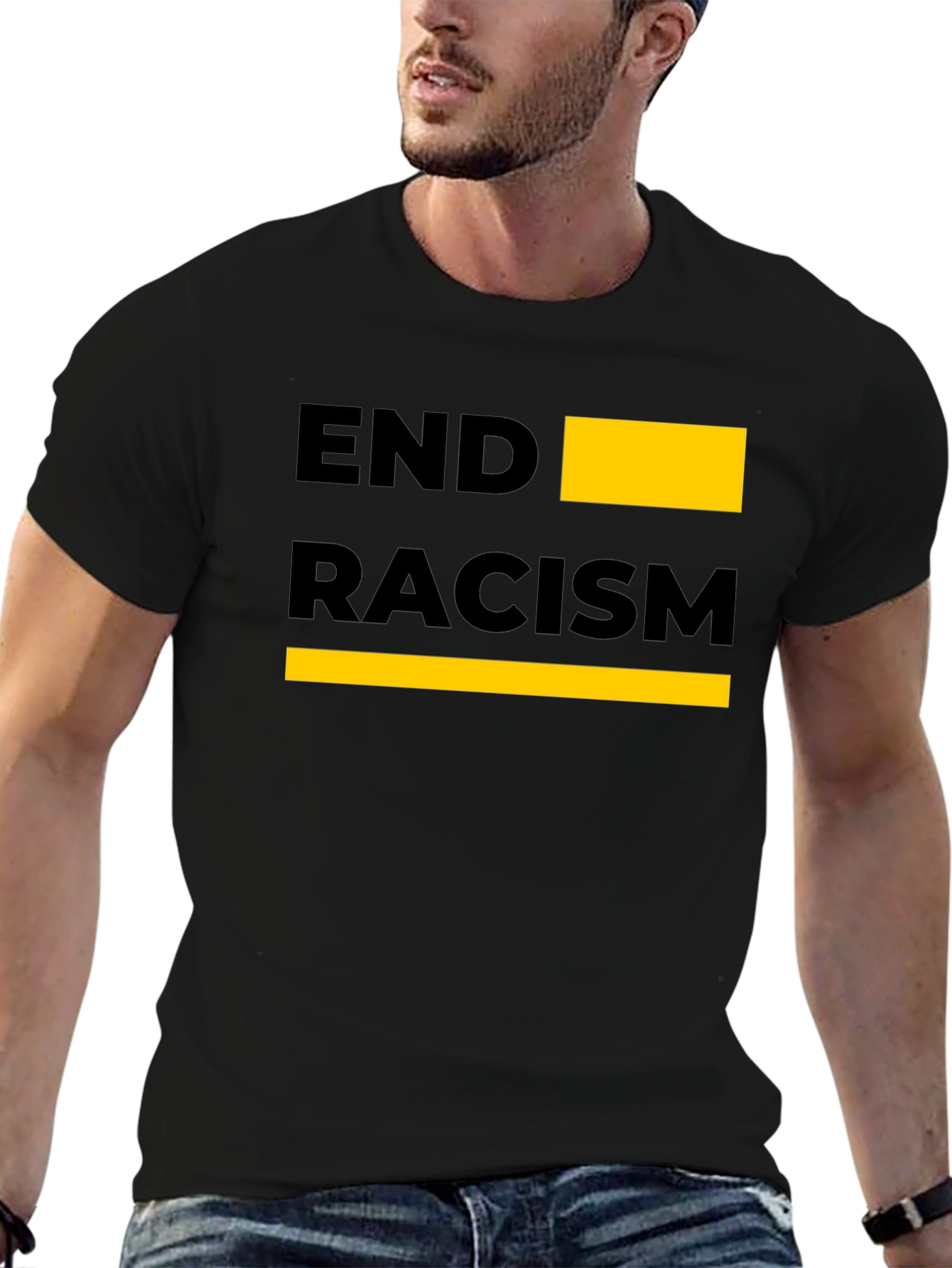 End Racism Graphic Tee - Black Unisex T-Shirt