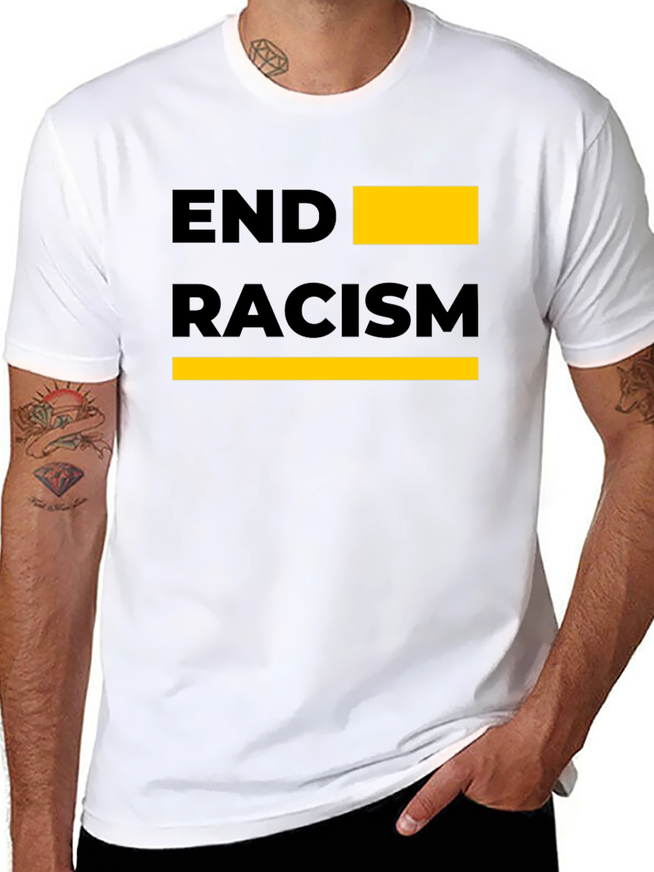 End Racism Graphic Tee - Black Unisex T-Shirt