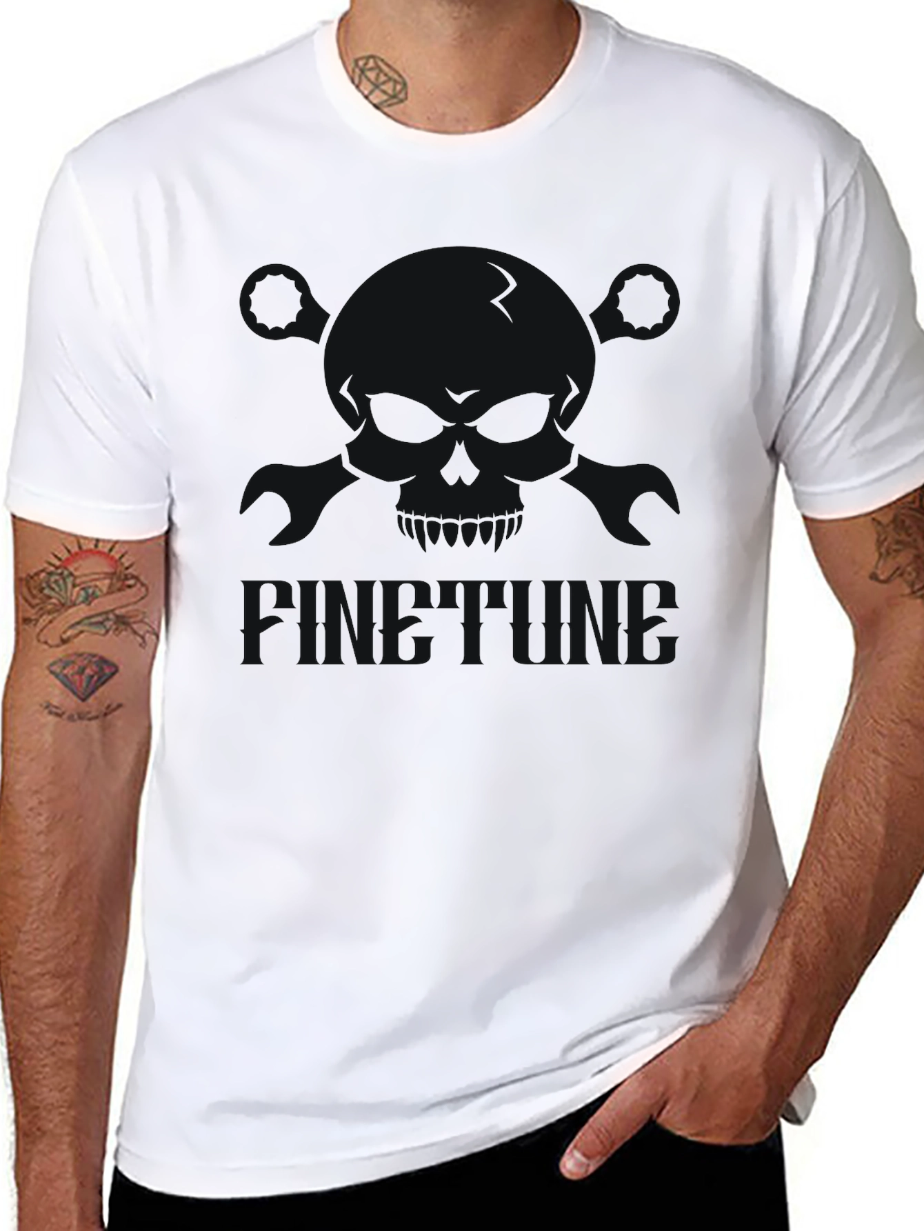 Mens Black Graphic Tee - Casual Comfort