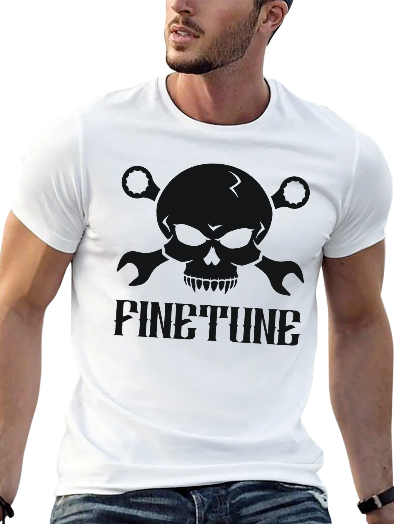 Mens Black Graphic Tee - Casual Comfort