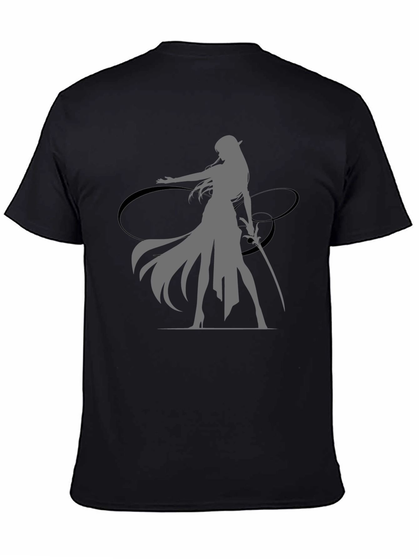 Fantasy Warrior Graphic Black T-Shirt
