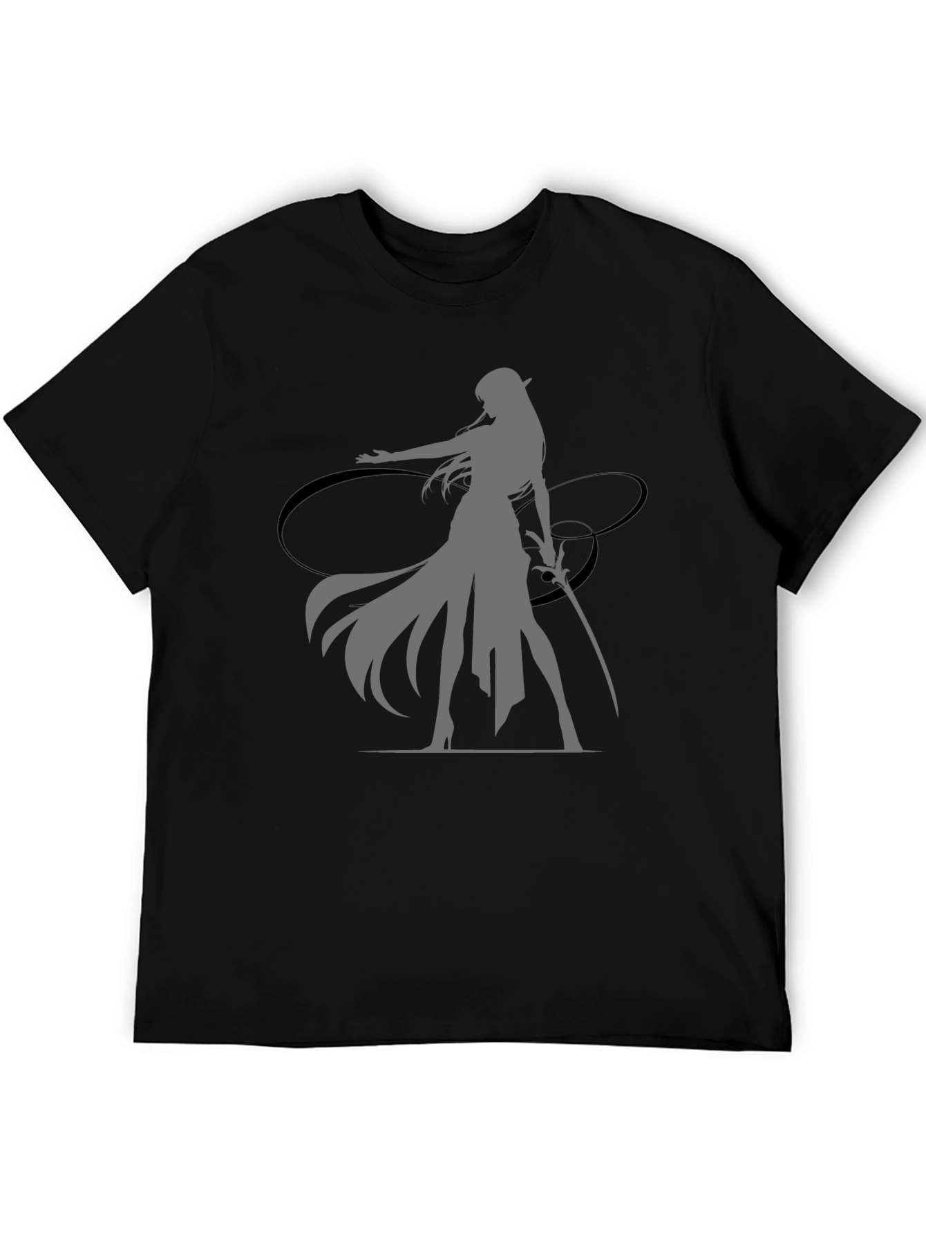 Fantasy Warrior Graphic Black T-Shirt