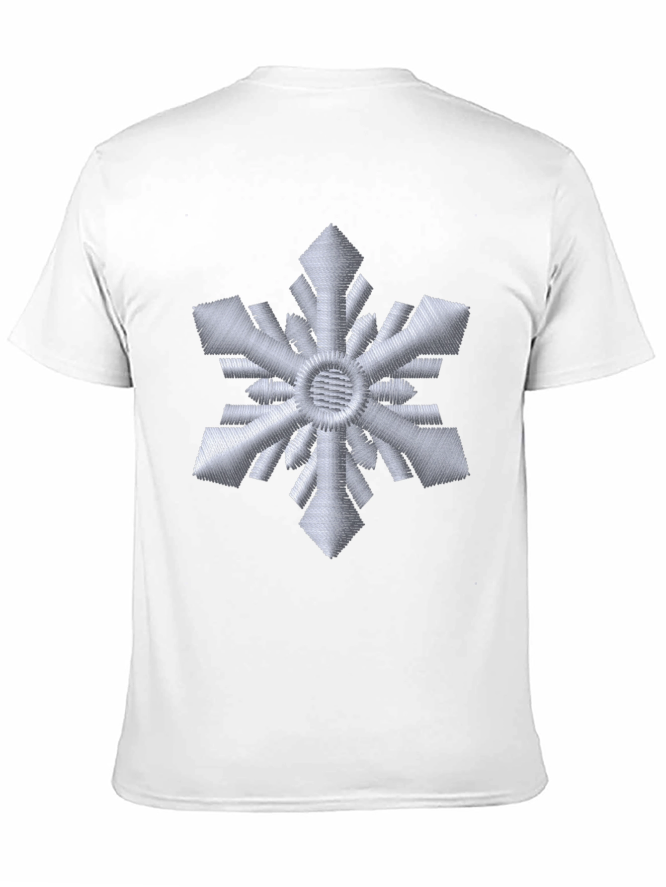 Embroidered Snowflake Black T-Shirt