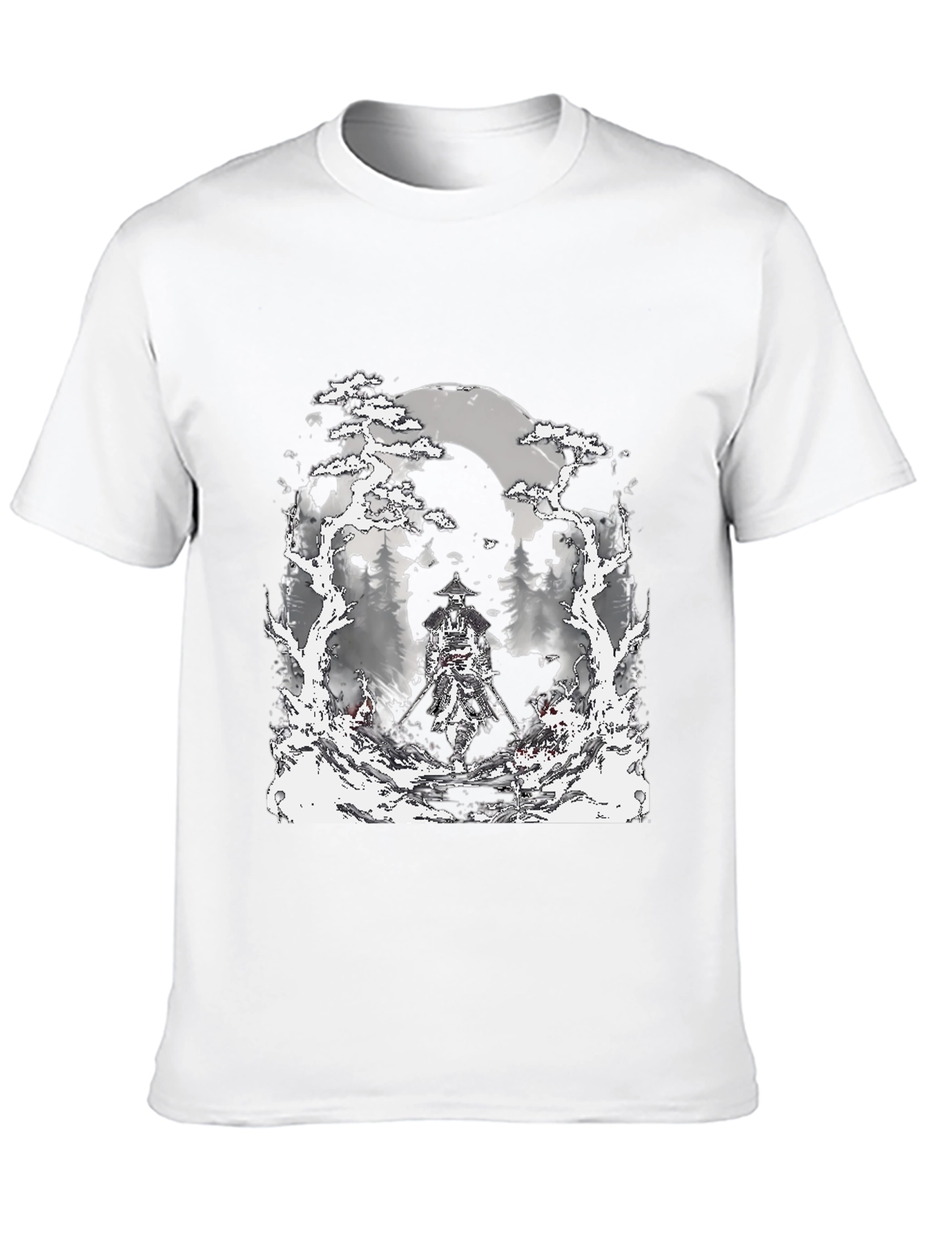 Samurai Moon T-Shirt - Black Graphic Tee