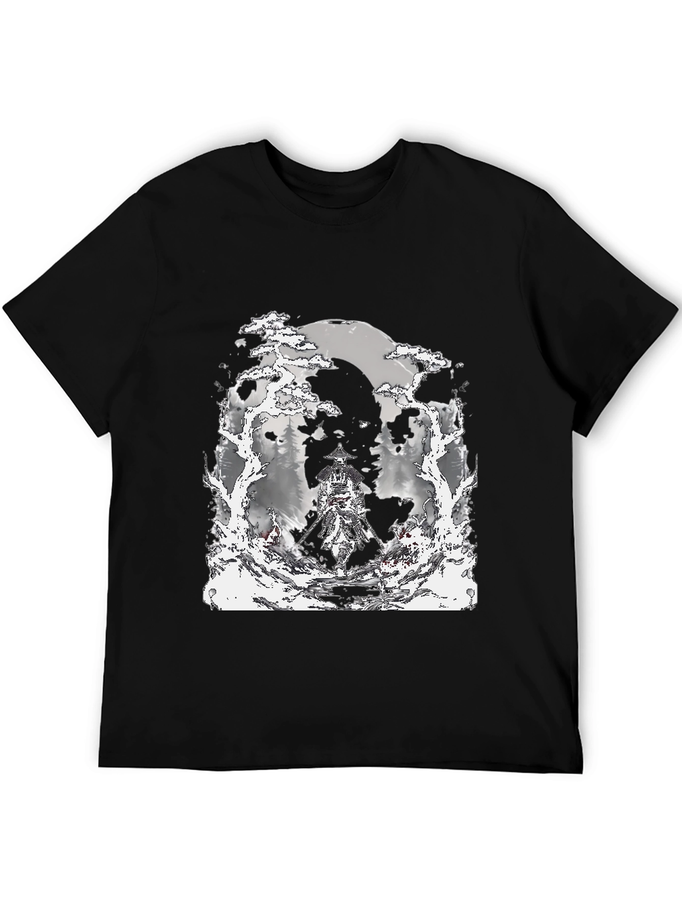 Samurai Moon T-Shirt - Black Graphic Tee