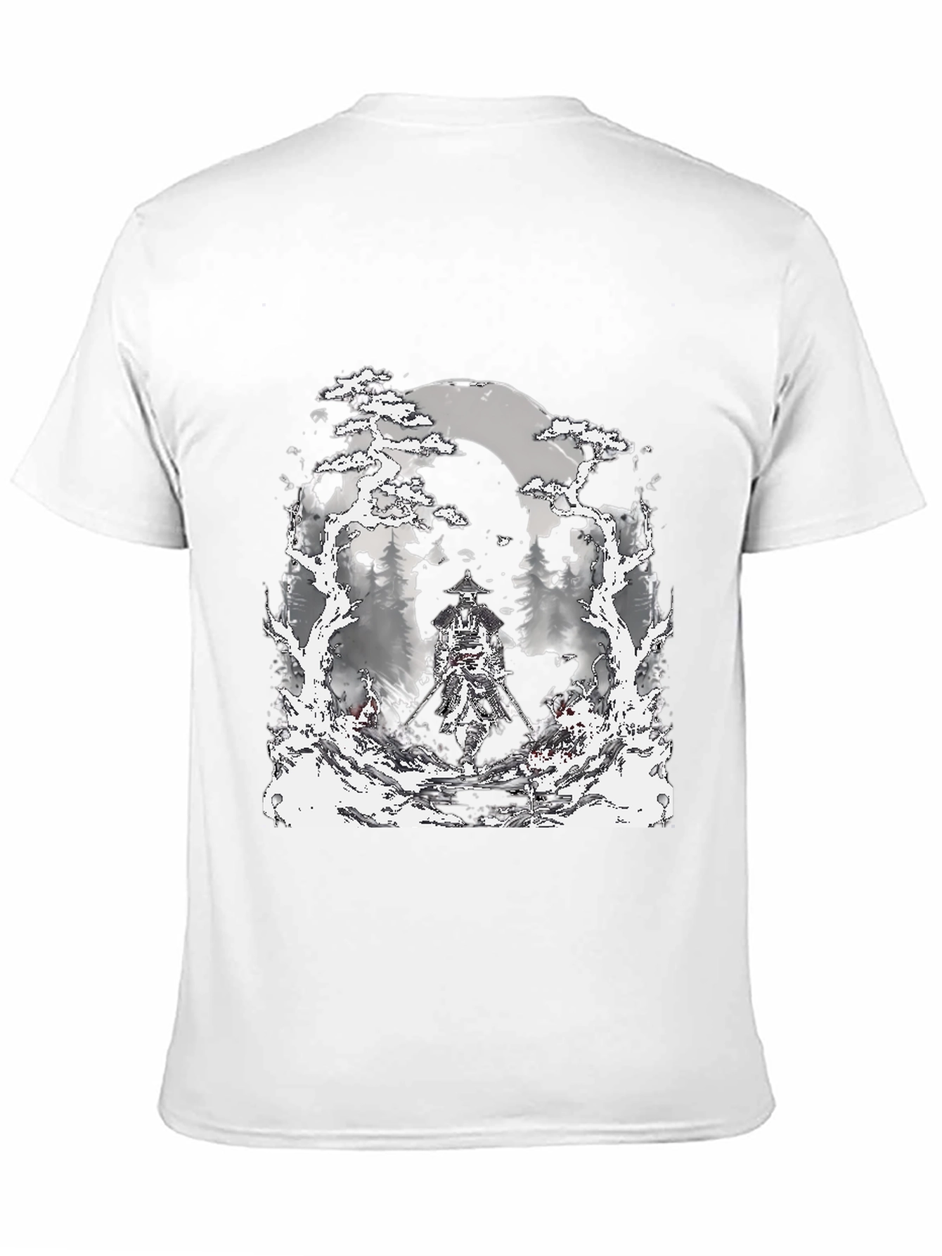 Samurai Moon T-Shirt - Black Graphic Tee