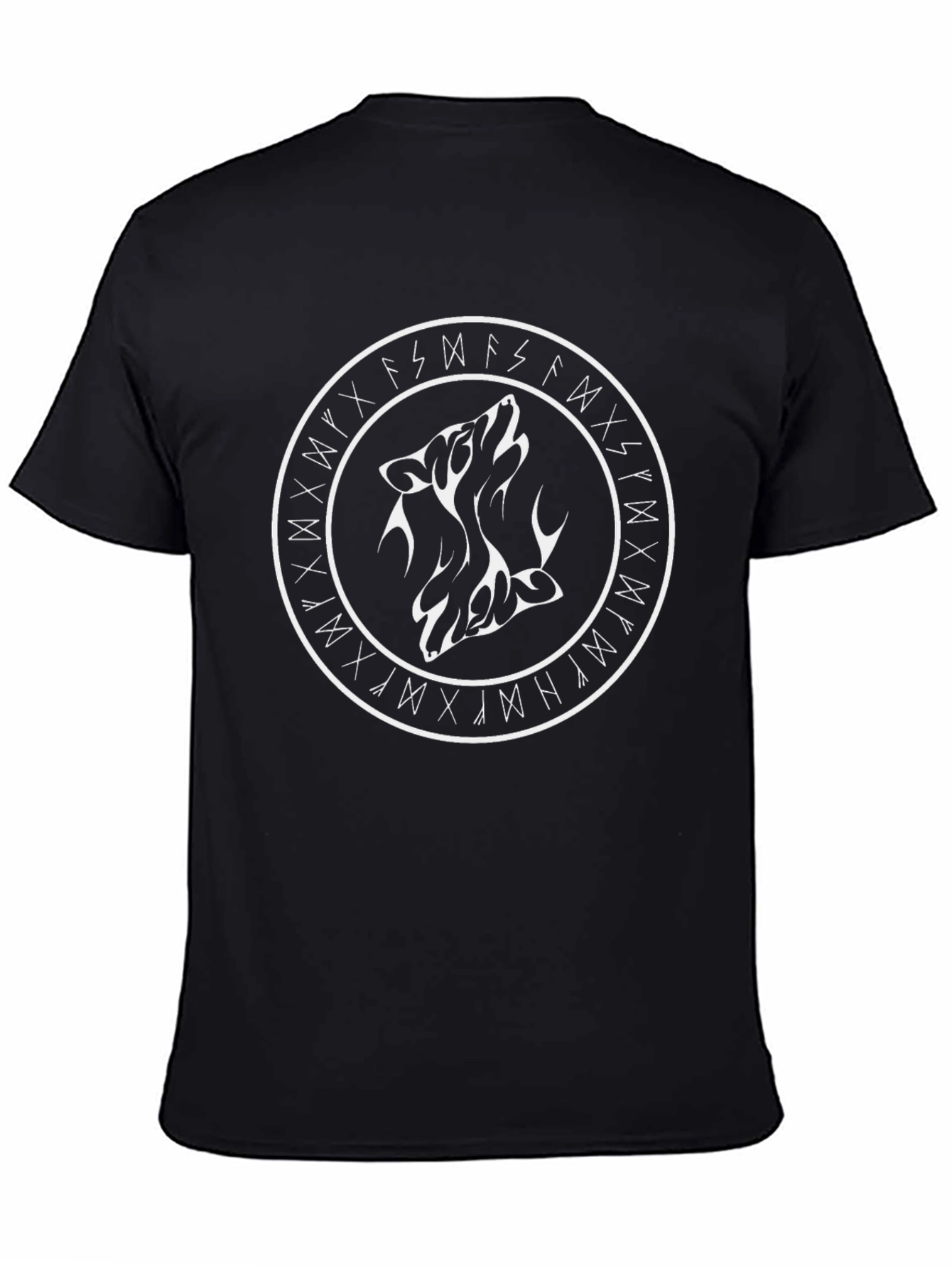 Wolf Rune Circle Graphic T-Shirt