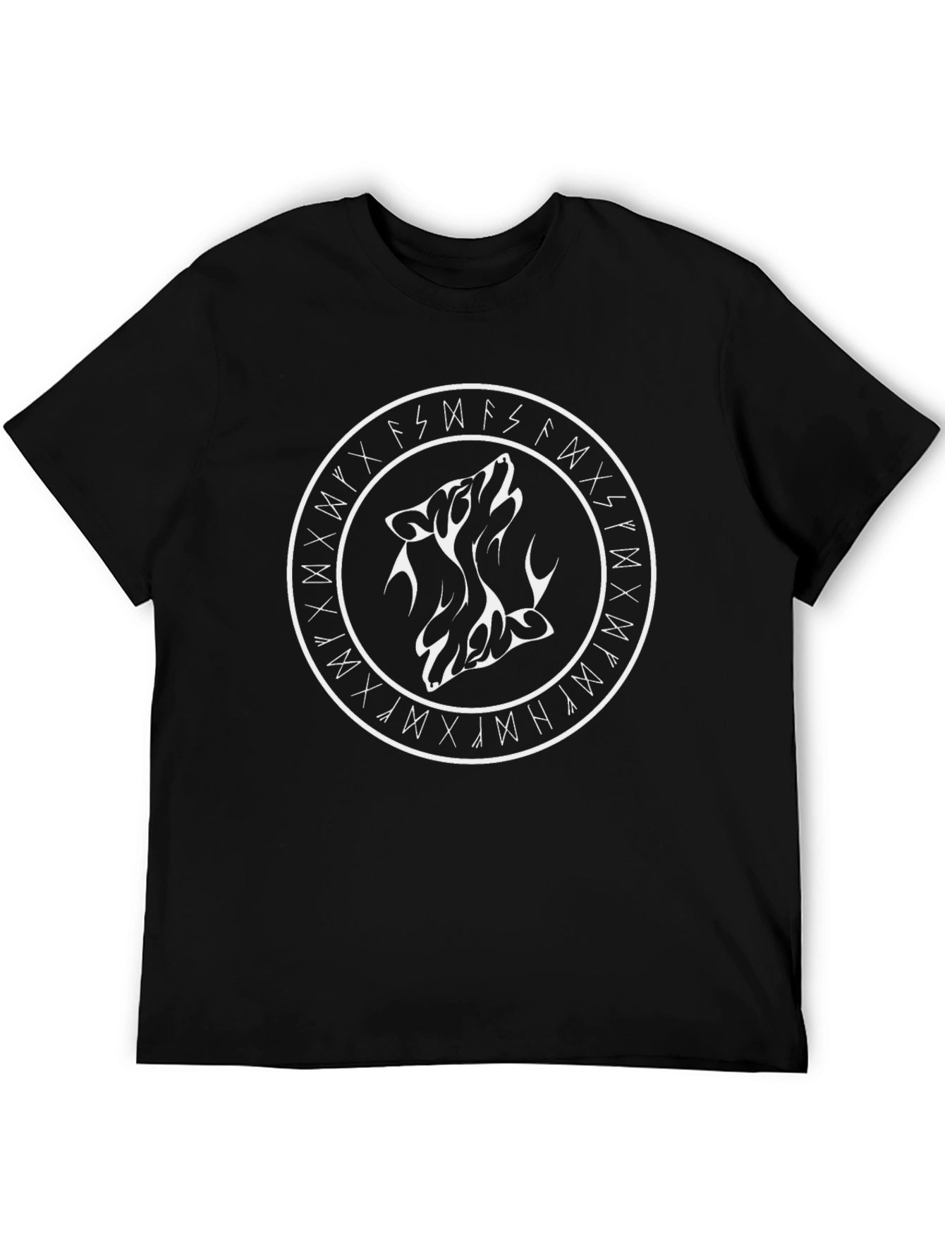 Wolf Rune Circle Graphic T-Shirt