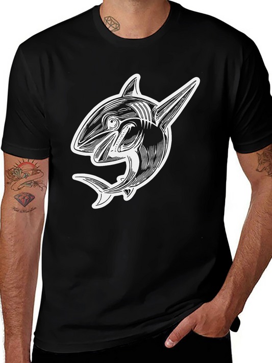 Orca Graphic Tee - Black Cotton T-Shirt for Men