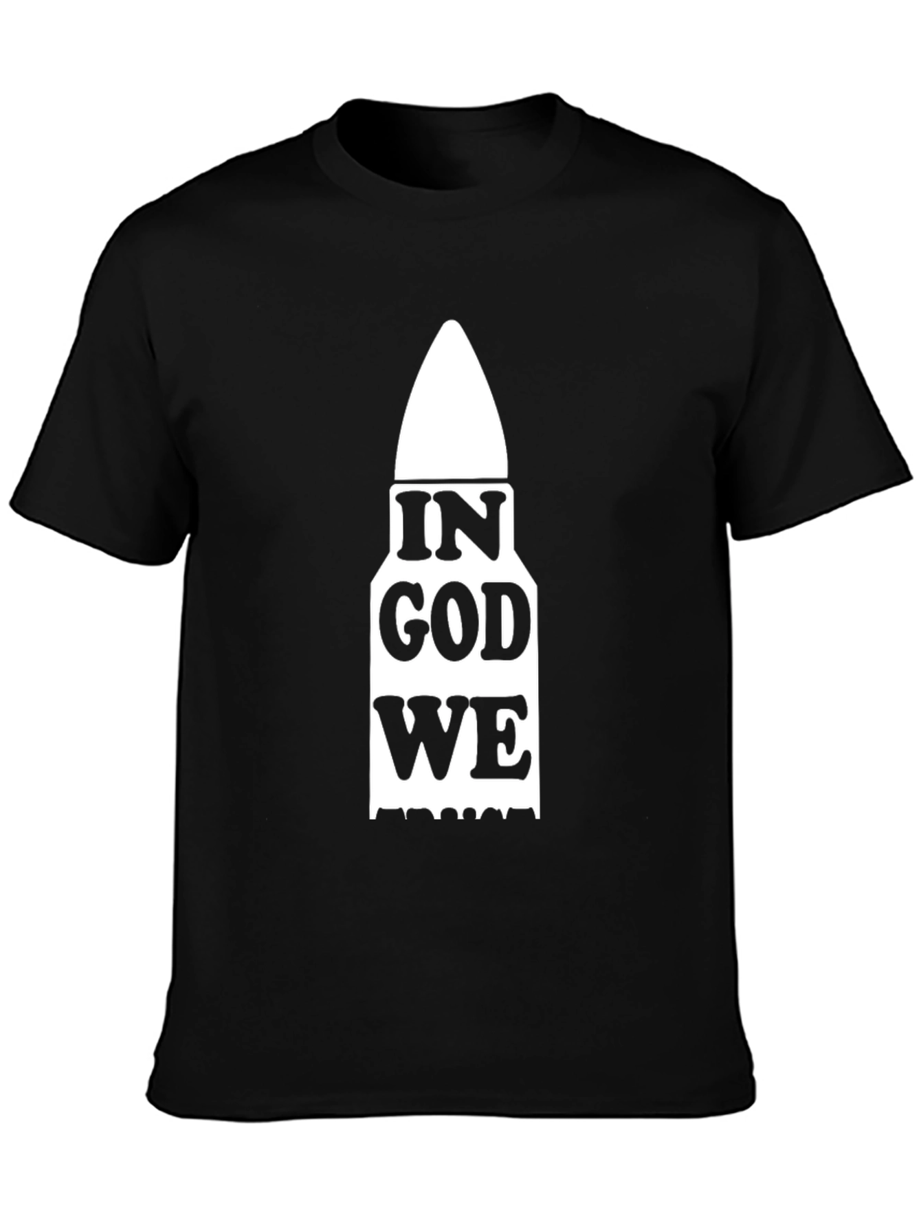 In God We Trust Bullet Design Black T-Shirt