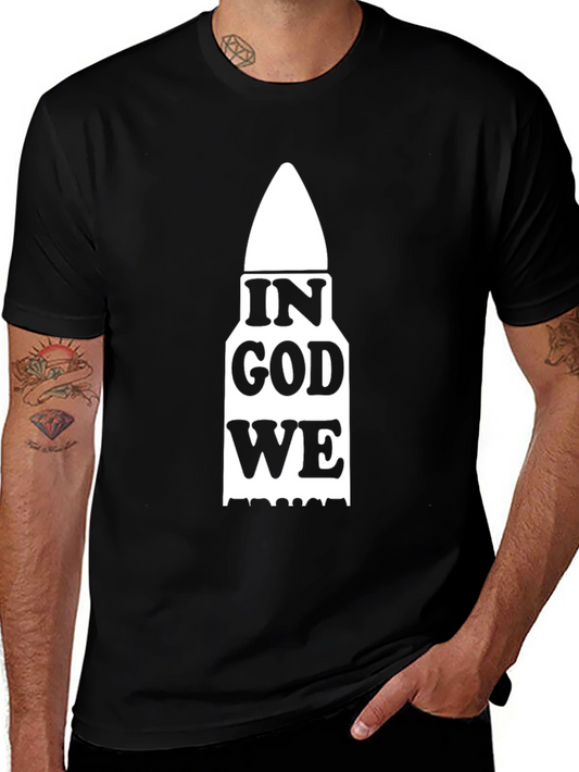 In God We Trust Bullet Design Black T-Shirt