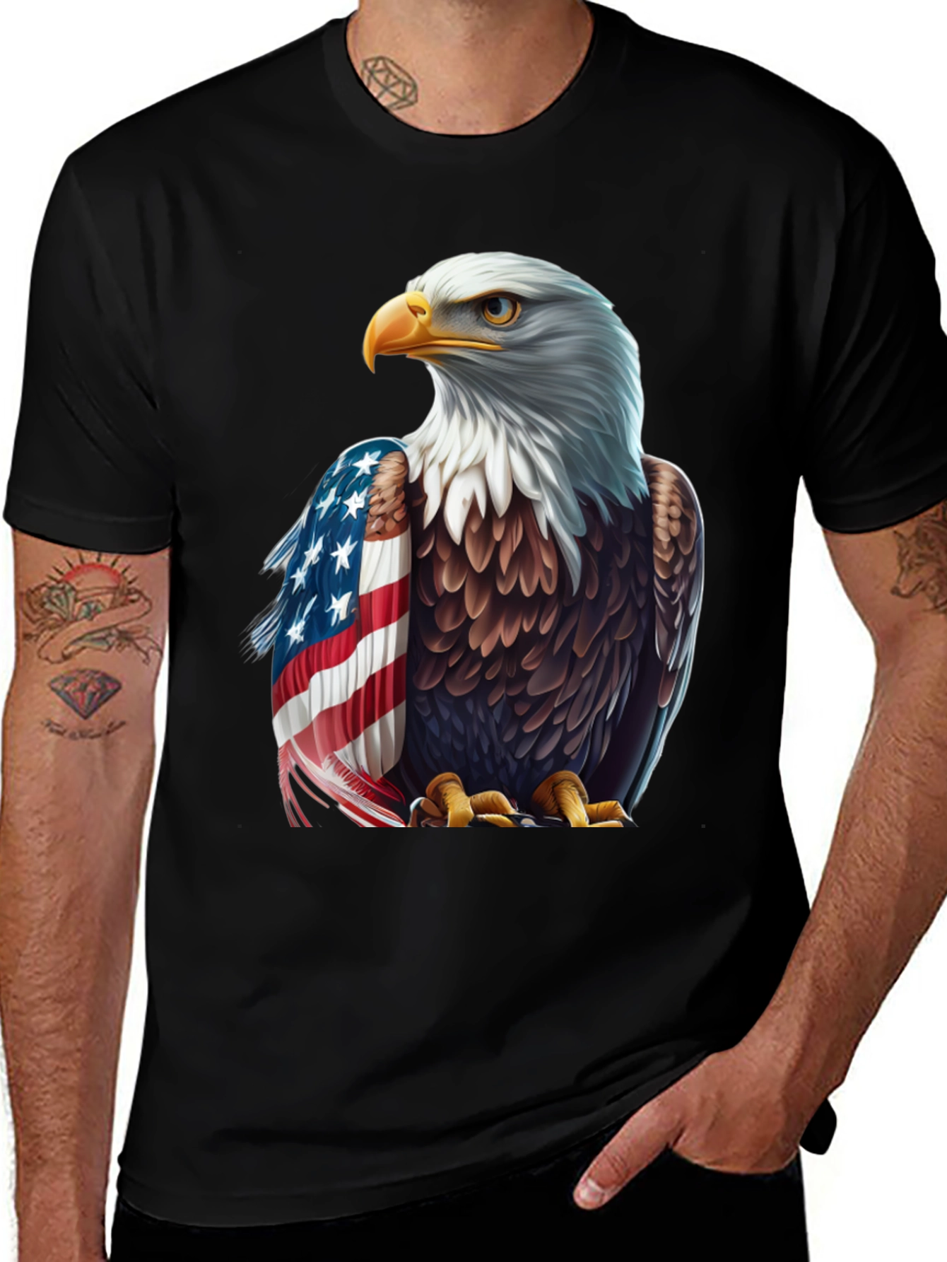 Patriotic Eagle Graphic Tee - American Pride