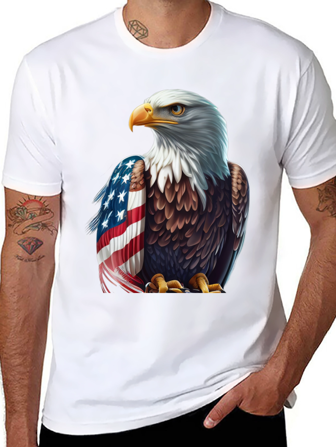 Patriotic Eagle Graphic Tee - American Pride