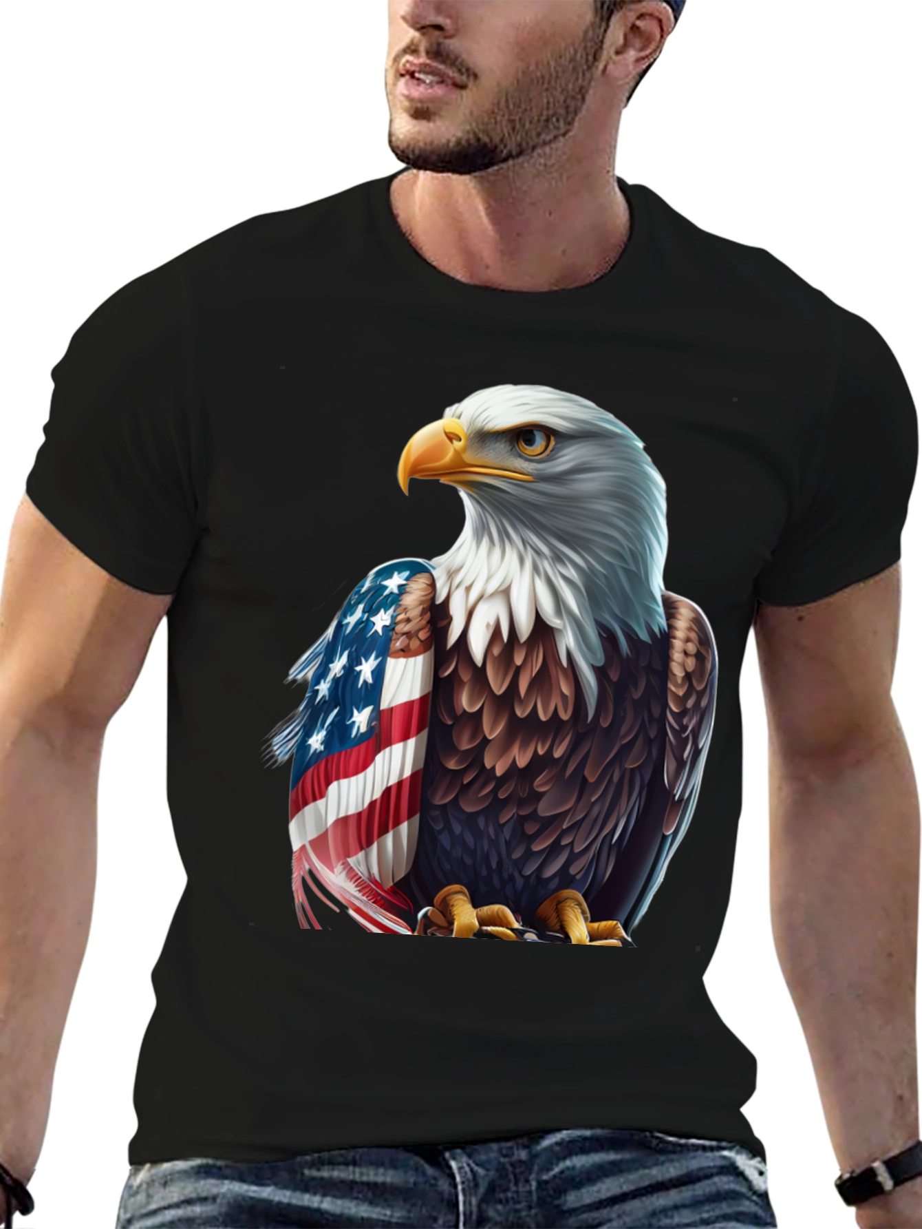 Patriotic Eagle Graphic Tee - American Pride