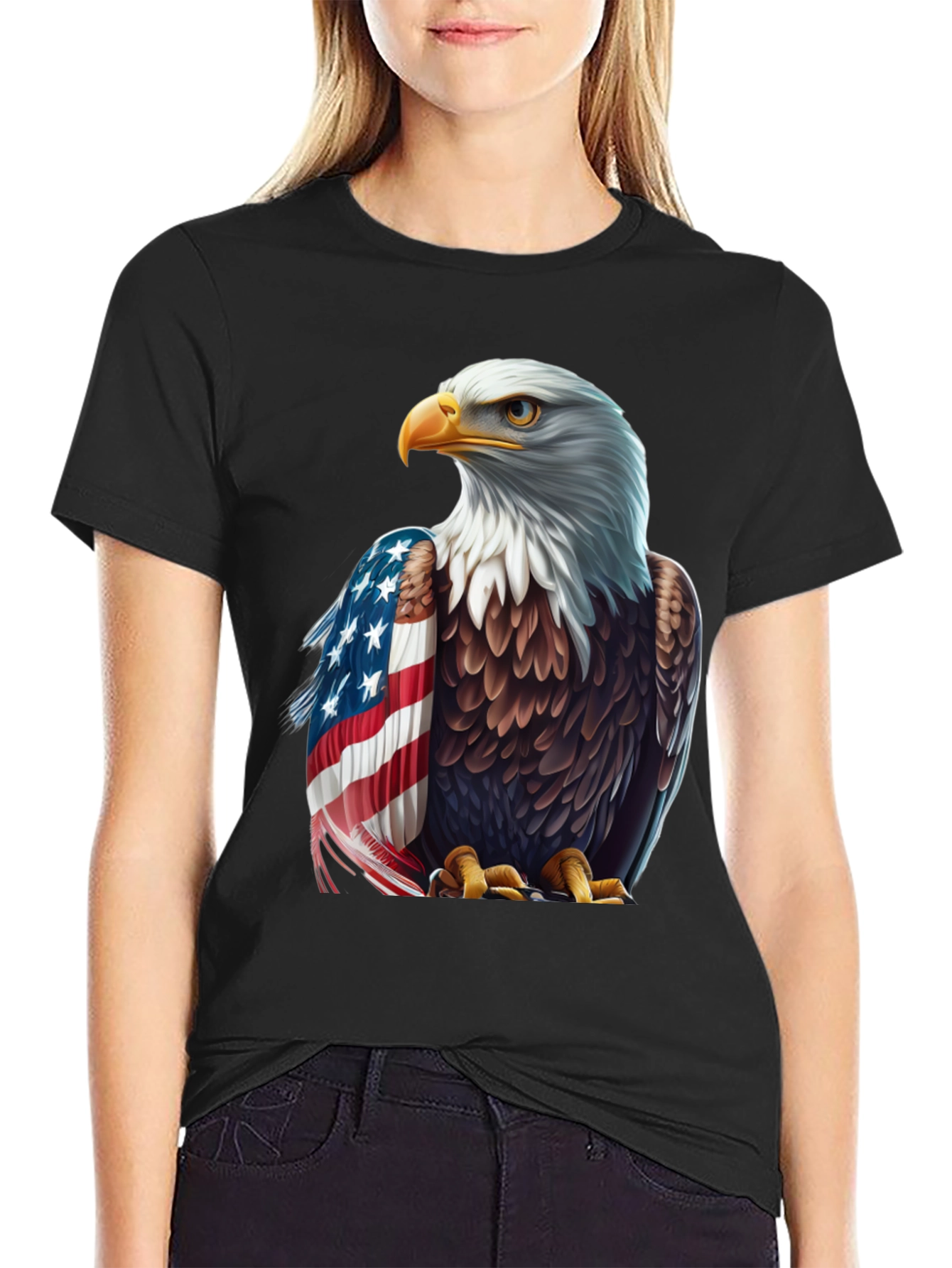 Patriotic Eagle Graphic Tee - American Pride