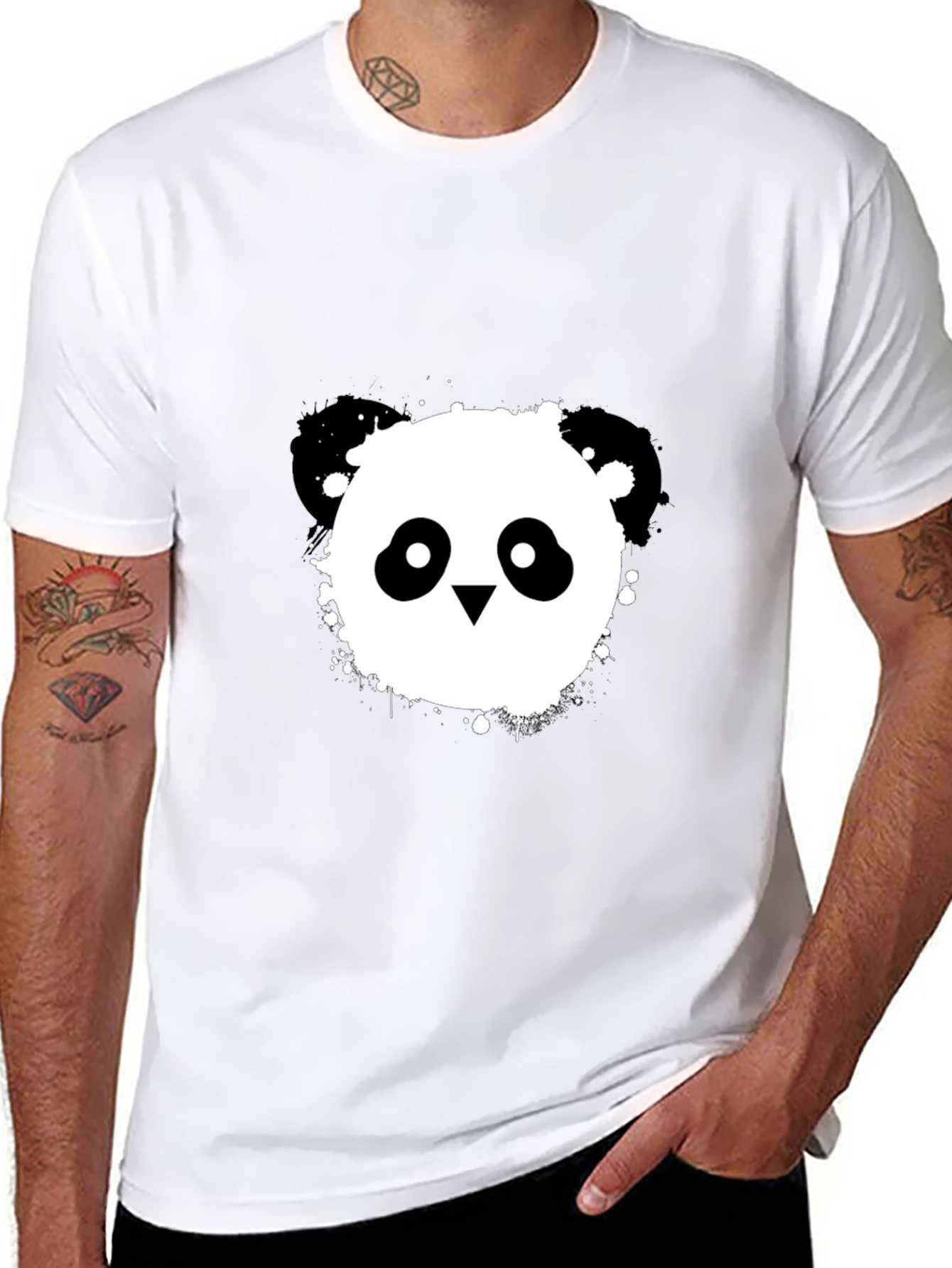 Cool Panda Graphic Black T-Shirt
