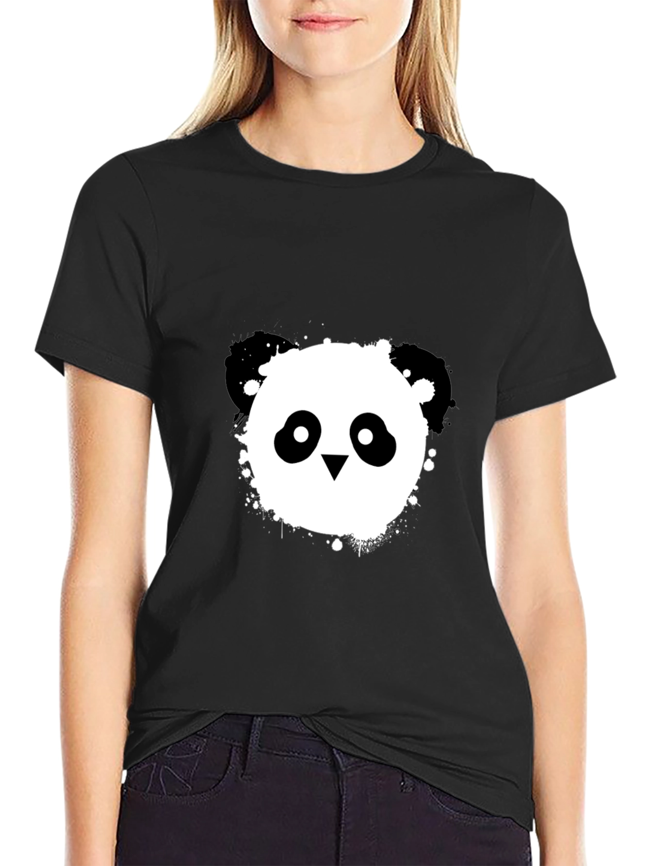 Cool Panda Graphic Black T-Shirt