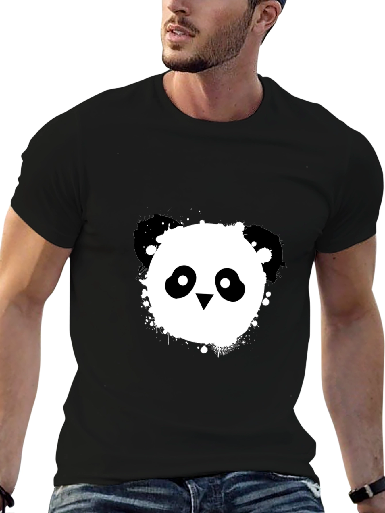 Cool Panda Graphic Black T-Shirt