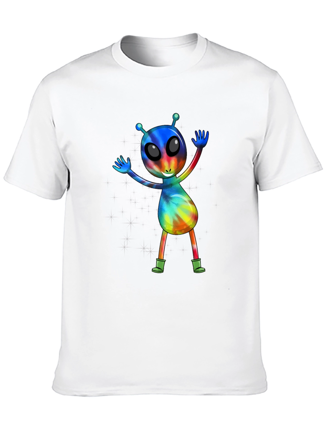 Tie-Dye Alien Graphic T-Shirt