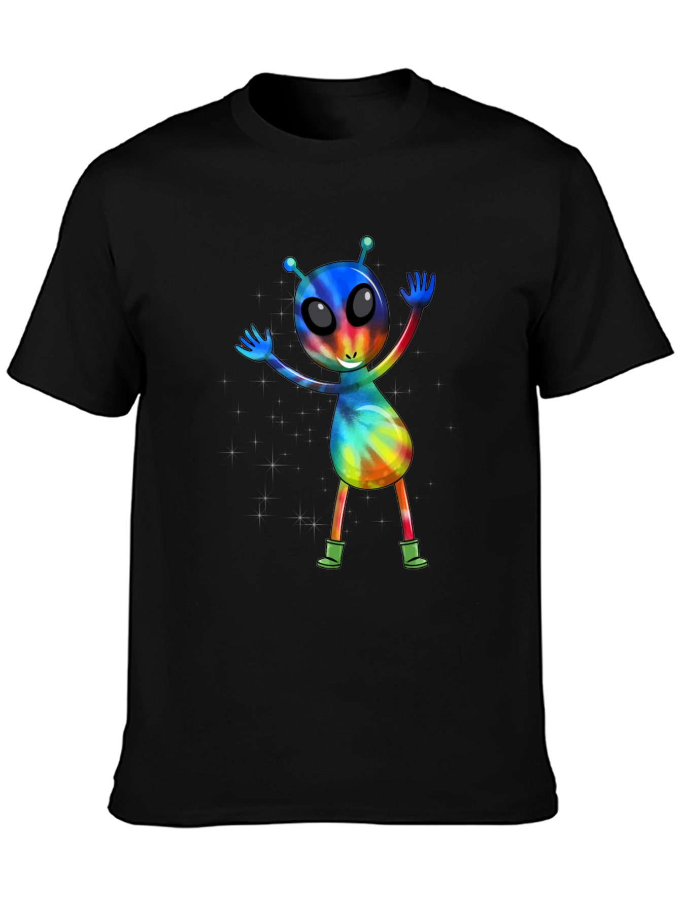 Tie-Dye Alien Graphic T-Shirt
