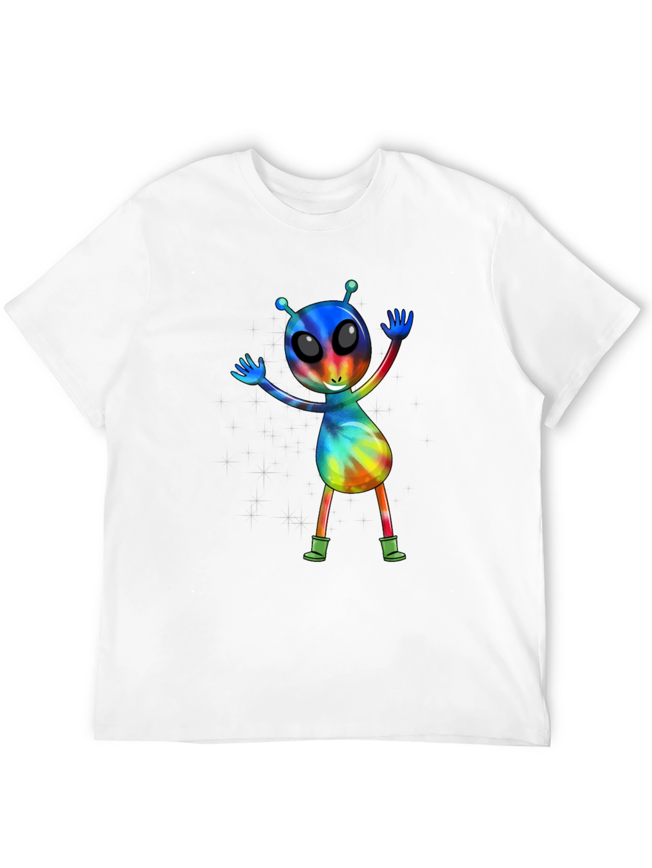Tie-Dye Alien Graphic T-Shirt