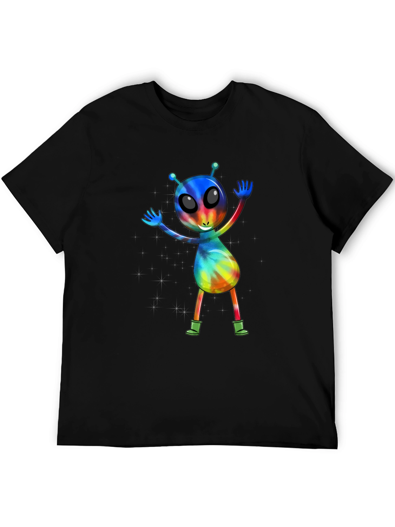 Tie-Dye Alien Graphic T-Shirt