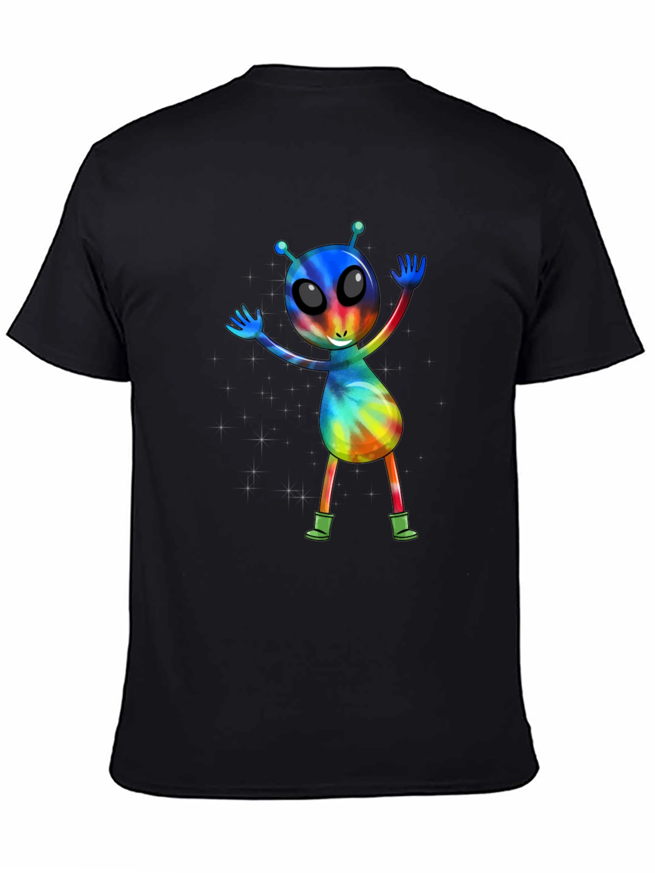 Tie-Dye Alien Graphic T-Shirt