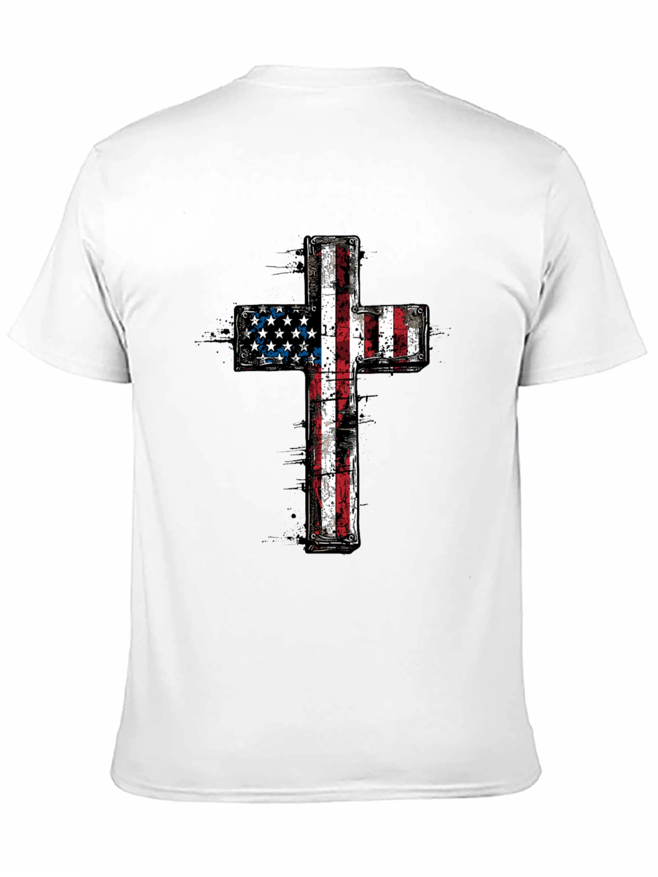 American Flag Cross Graphic T-Shirt