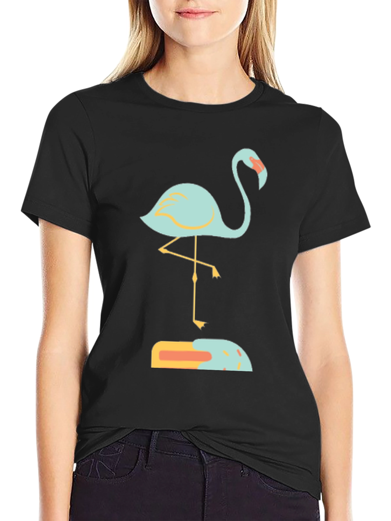 Flamingo Graphic Tee - Unique Bird Design