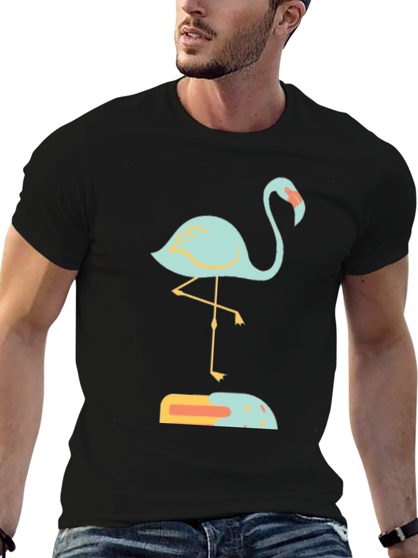 Flamingo Graphic Tee - Unique Bird Design