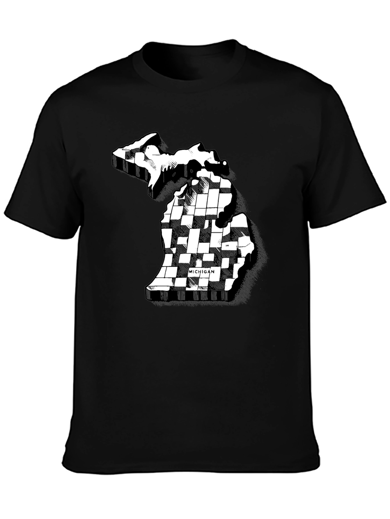 Michigan State Map Graphic Tee