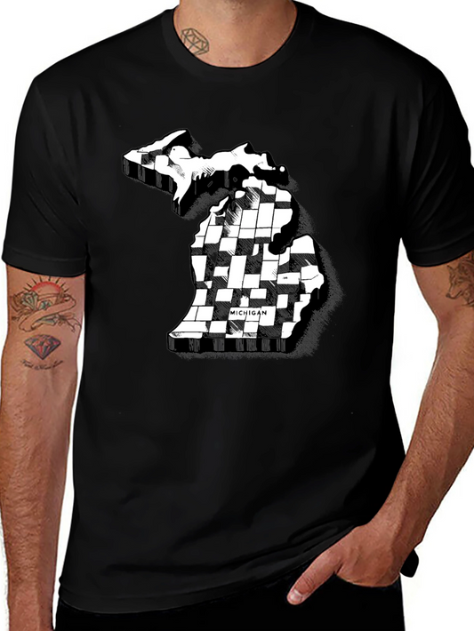 Michigan State Map Graphic Tee