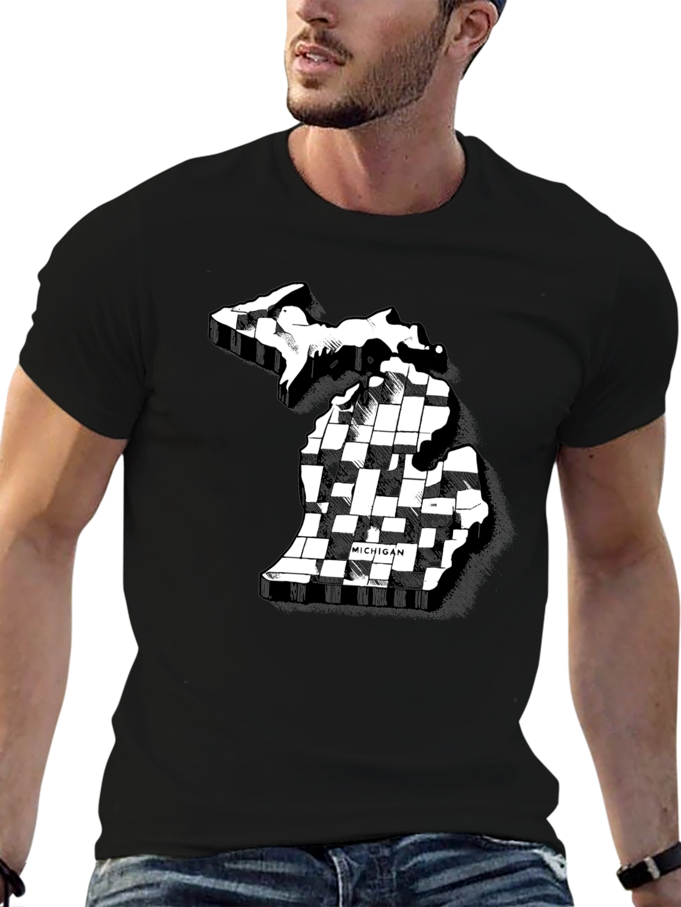 Michigan State Map Graphic Tee