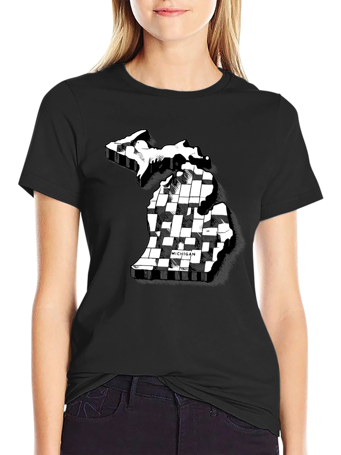 Michigan State Map Graphic Tee