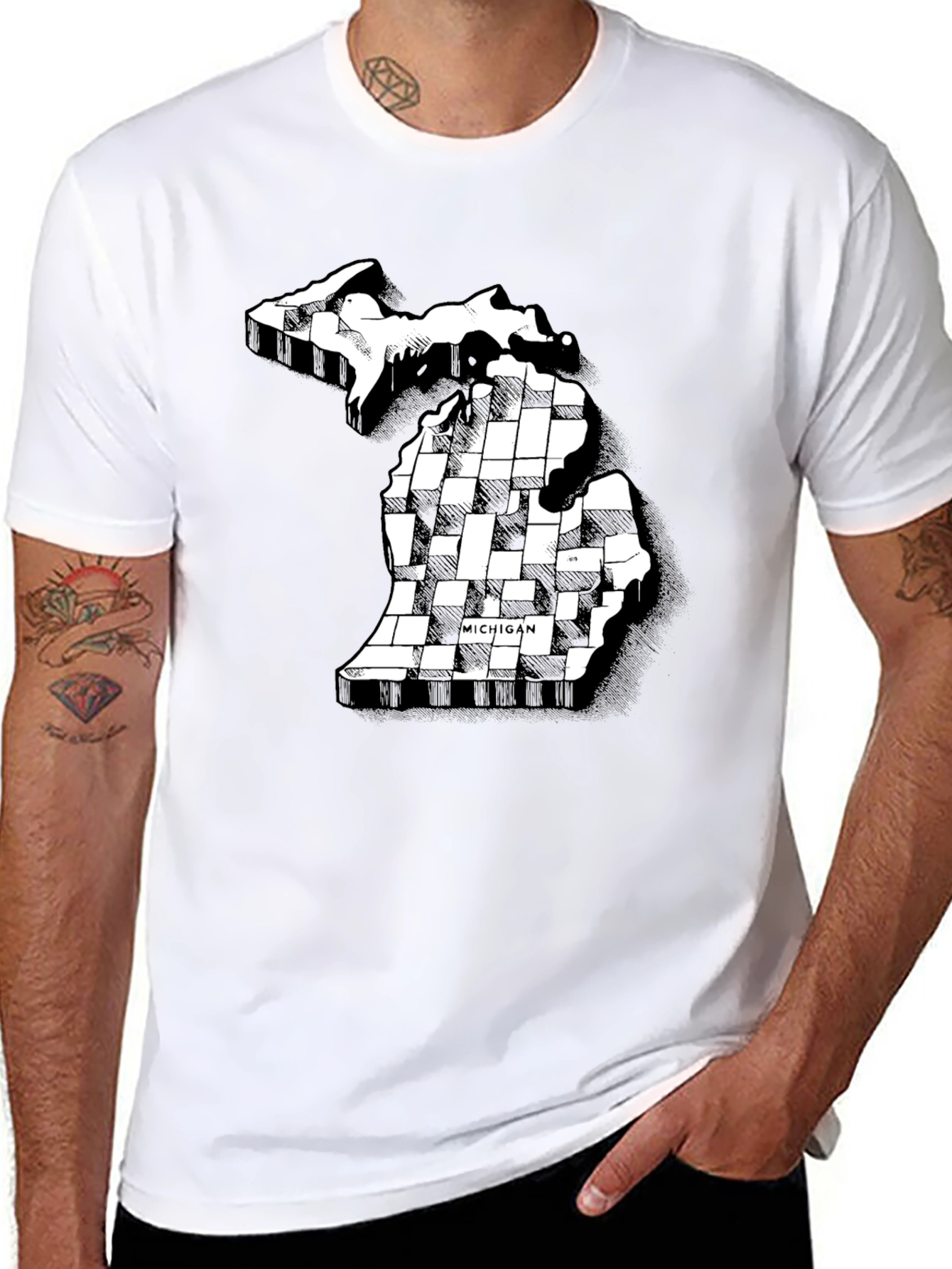 Michigan State Map Graphic Tee