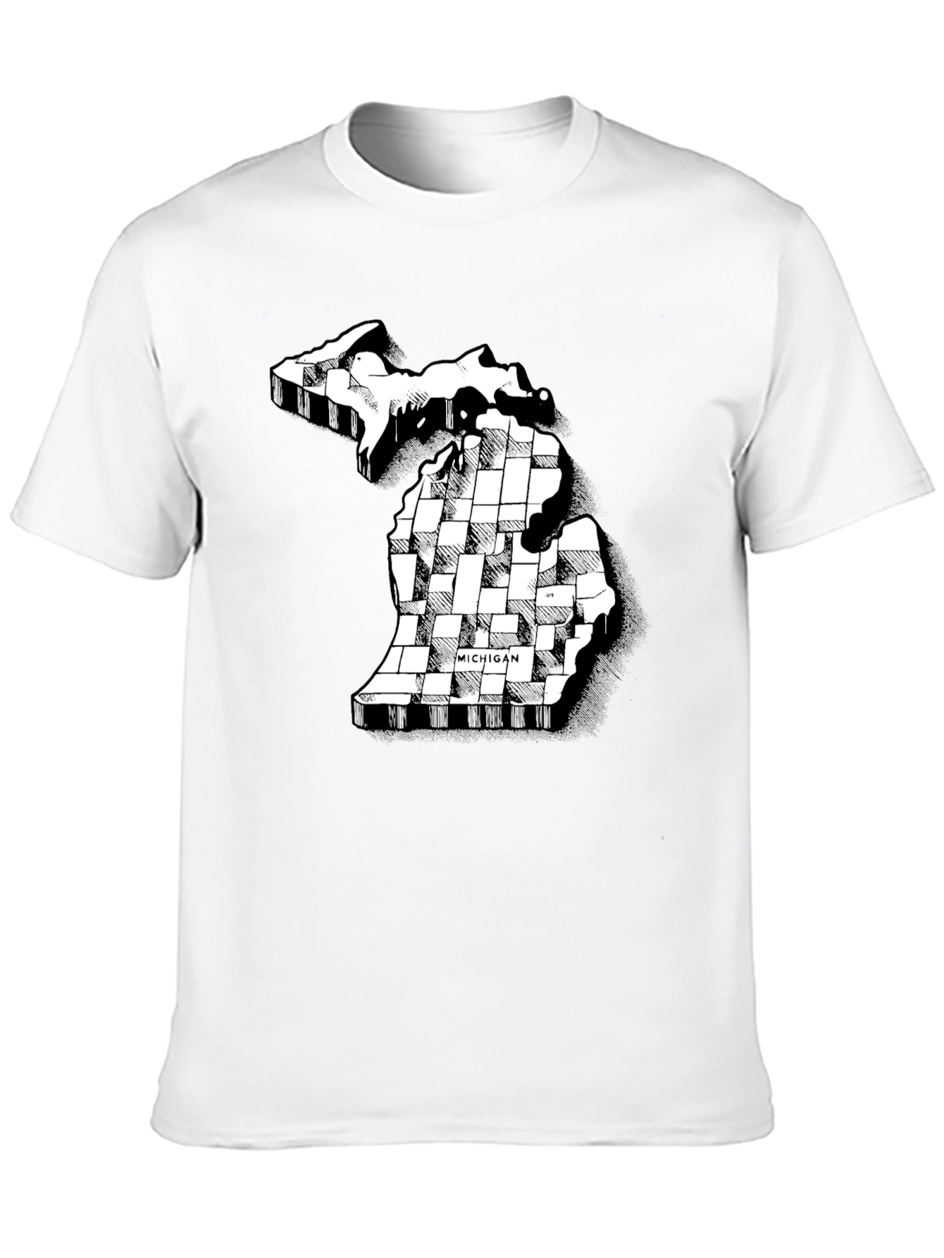 Michigan State Map Graphic Tee