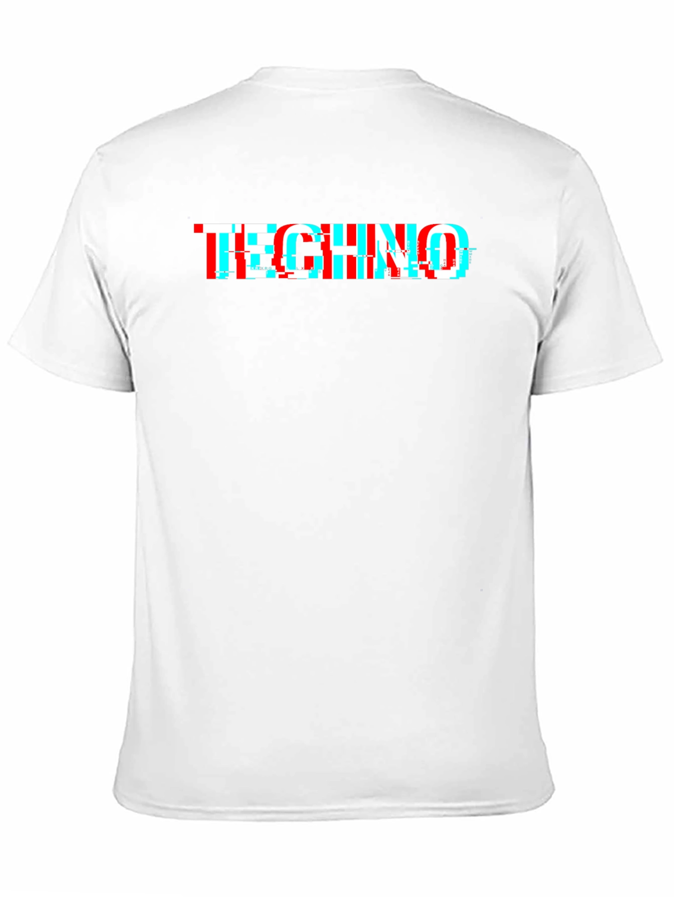 Techno Glitch Style Black T-Shirt