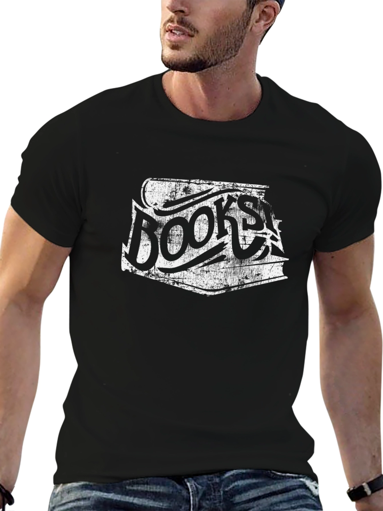 Books Distressed Graphic T-Shirt