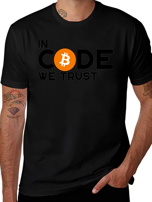 Bitcoin Crypto T-Shirt - In Code We Trust Black Tee