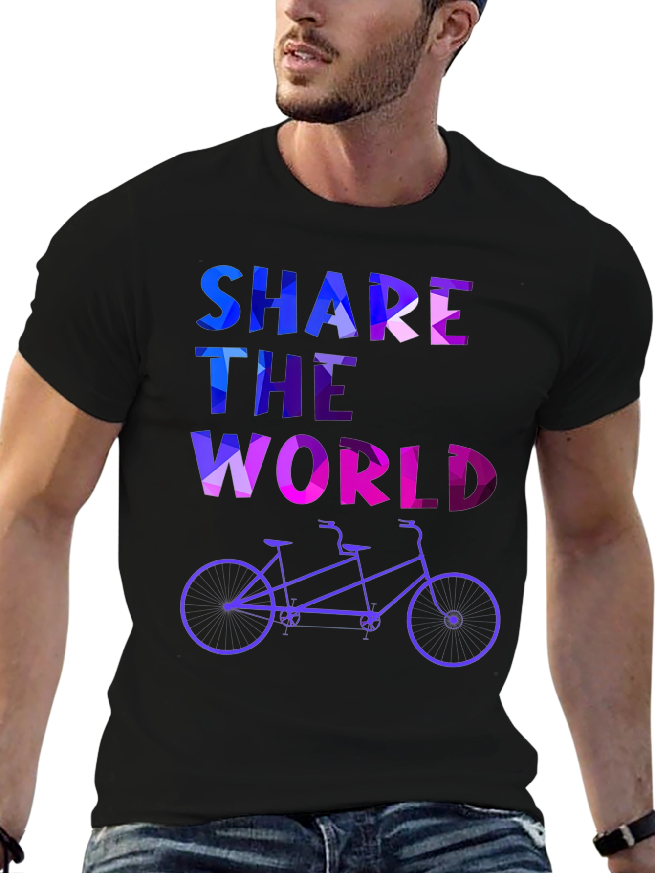 Share the World Tandem Bike Graphic Tee