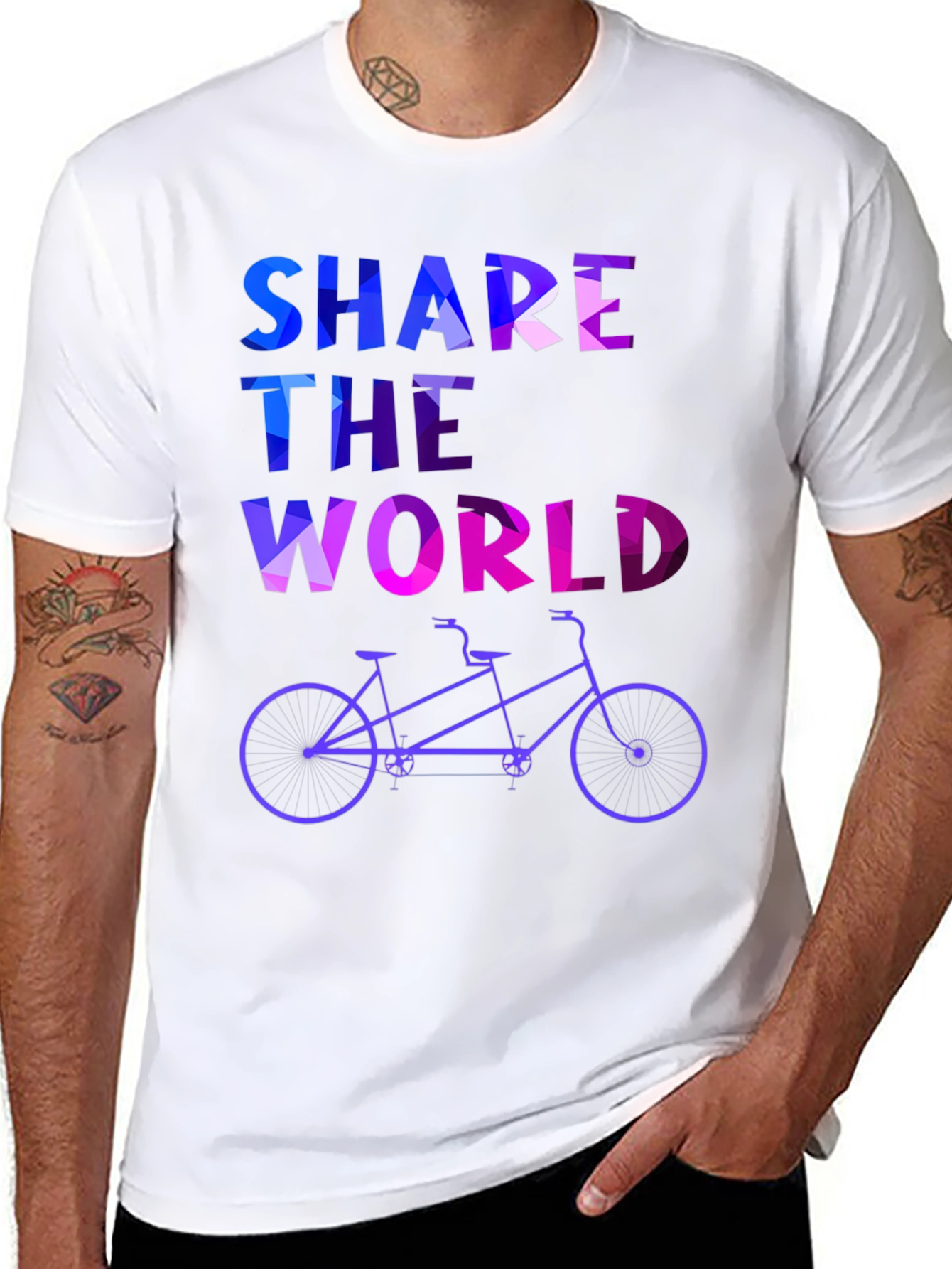 Share the World Tandem Bike Graphic Tee