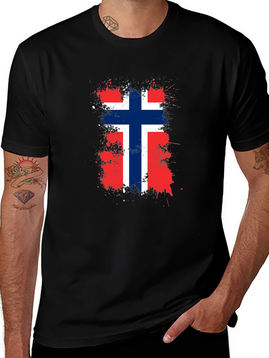 Norway Flag Grunge Graphic T-Shirt