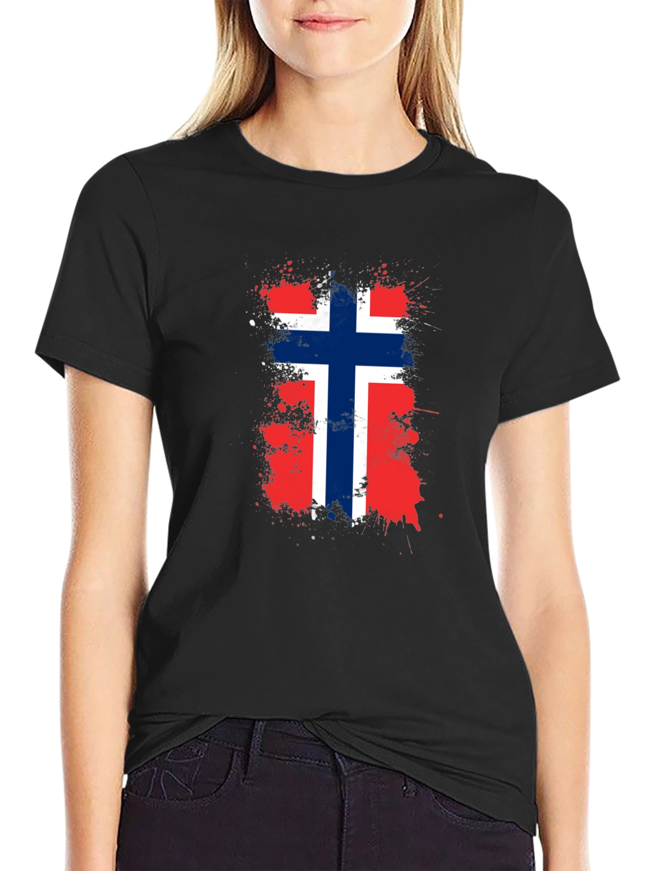 Norway Flag Grunge Graphic T-Shirt