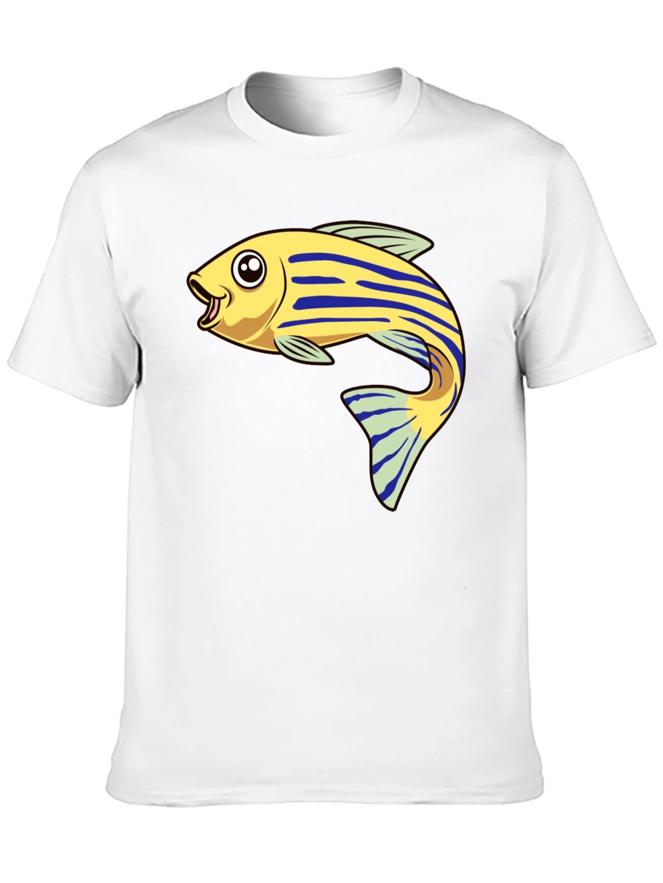Cartoon Fish Graphic Tee - Black