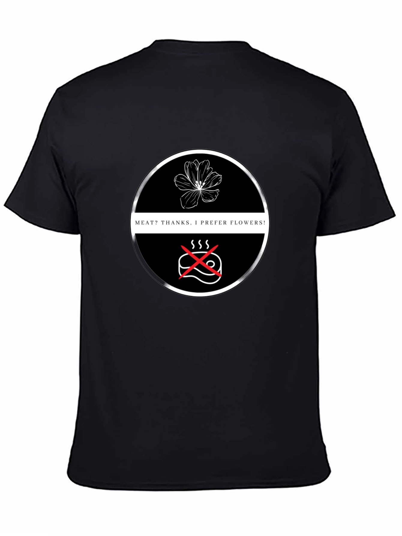 Vegan Flower Power T-Shirt - No Meat Please!