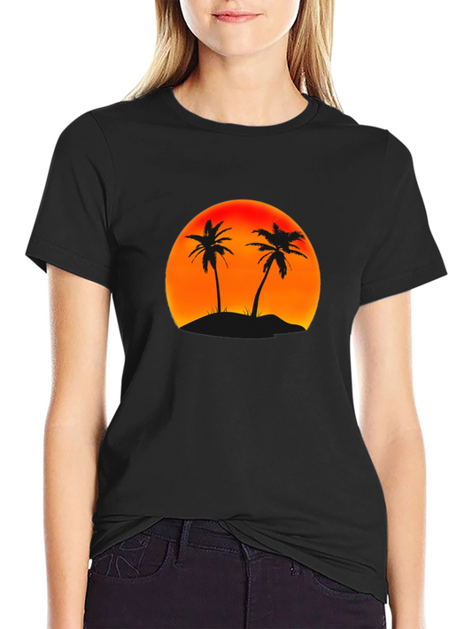 Sunset Palm Tree Graphic T-Shirt